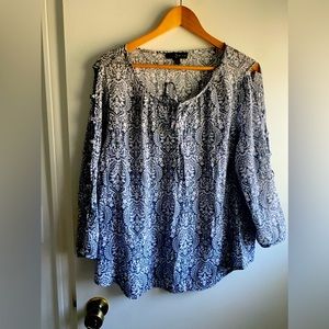 Fred Davis flowy Extra Large blouse - peek a boo shoulders